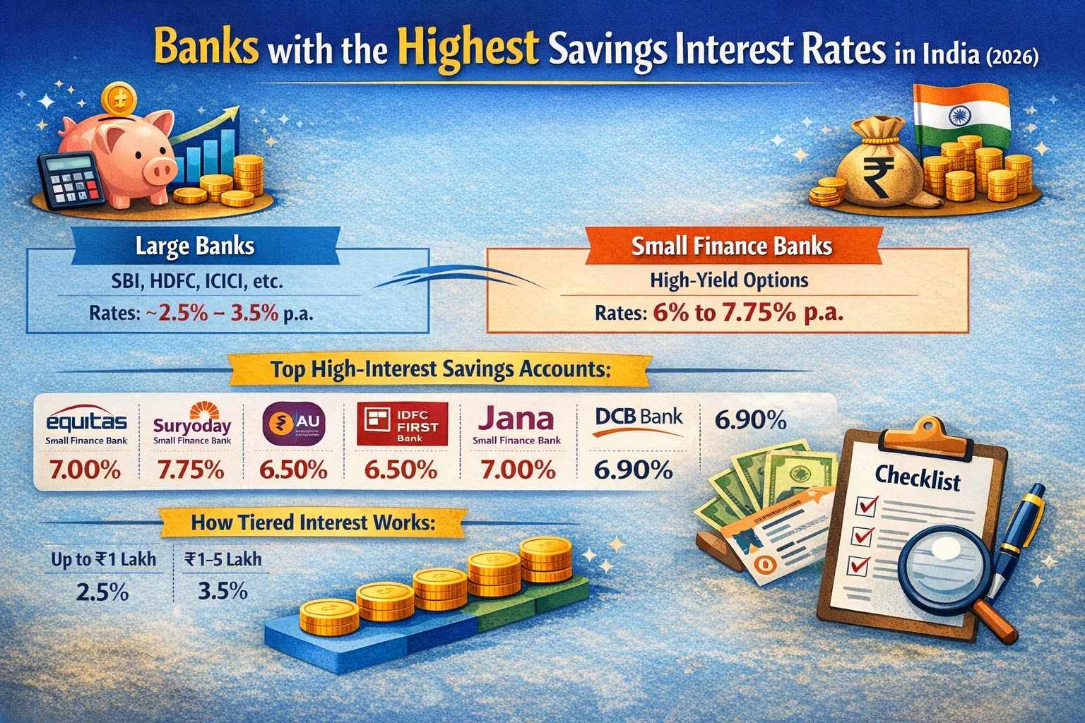 high interest savings account concept showing money growth with higher bank interest rates